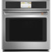 Cafe Professional Series CKS70DP2NS1 27 Inch Single Convection Electric Wall Oven with 4.3 Cu. Ft. Oven Capacity, True European Convection Oven, Self-Clean, Steam Clean Option, Keep Warm, Proof, Scan-To-Cook, Sabbath Mode, in Stainless Steel